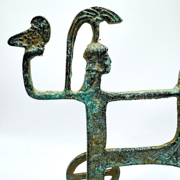 MCM Frederick Weinberg Style Greek Etruscan Warrior Horse Chariot Bronze Statue - Picture 4 of 10